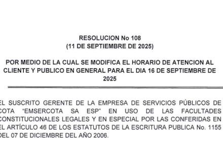 RESOLUCION No 108 (11 DE SEPTIEMBRE DE 2025)